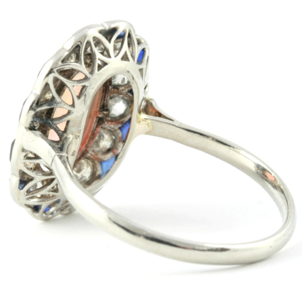 Estate opal engagement ring diamond sapphire platinum (image 11 of 21)